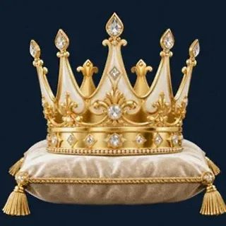 Gold crown on cushion — Sydspin