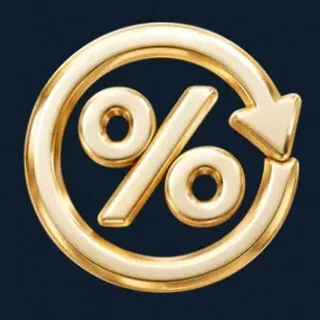 Gold percent symbol — Sydspin