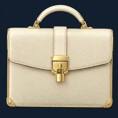 Locked leather briefcase — Sydspin